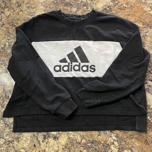 Adidas womens stylish Crop Black and White Sweatshirt, size XL